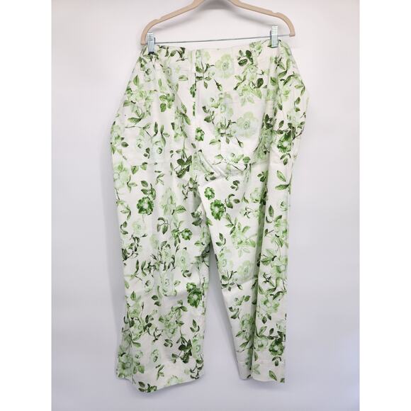 NWT Maeve The Colette Cropped Wide-Leg Linen Pants Size Plus 26W Green #7F401 - Picture 5 of 10